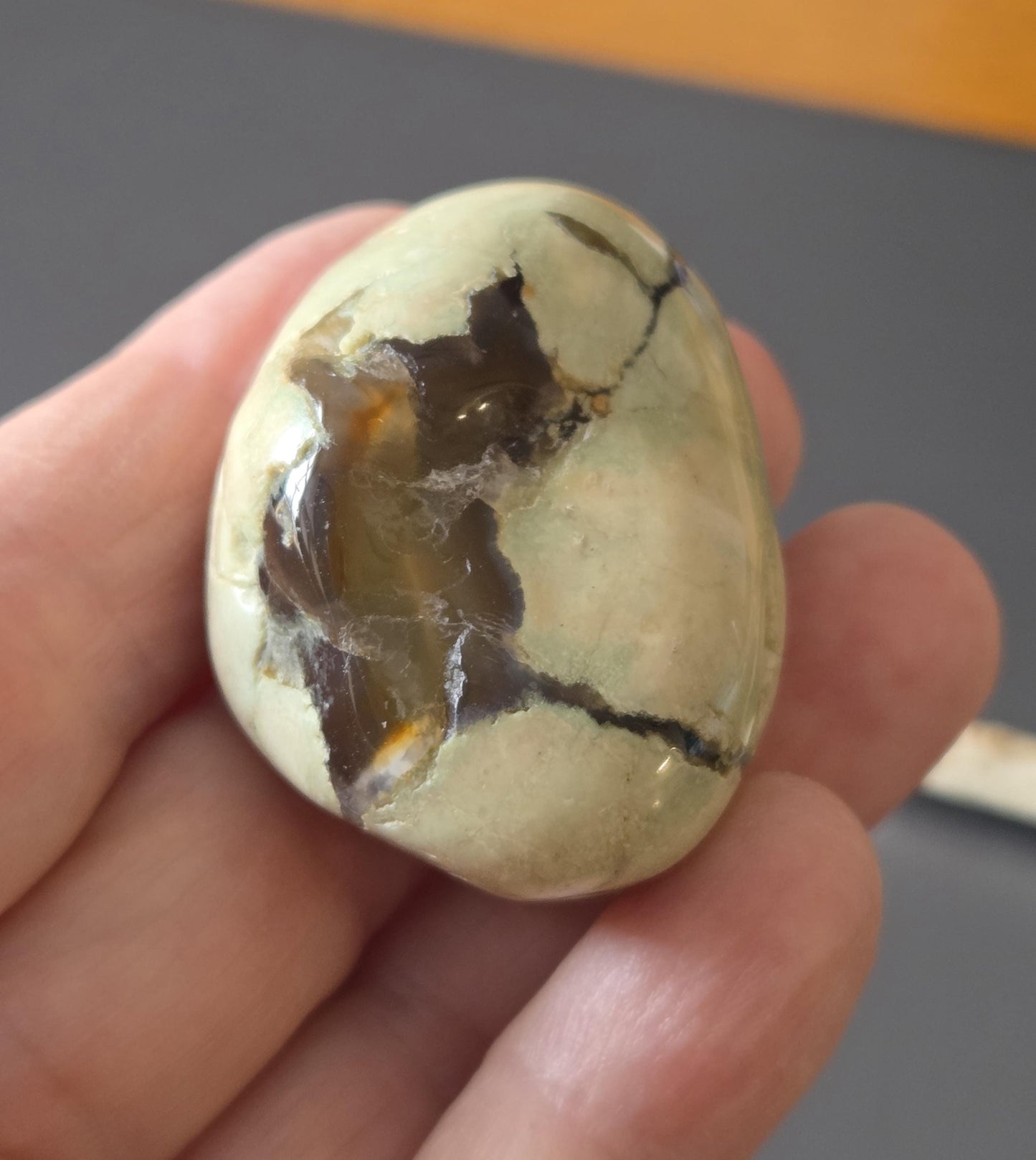 Australischer Amulettstein Thunderegg, Donnerei , Sammlerstein, 40 x 30 x 25 mm, 43,02 g., 225,05 ct.