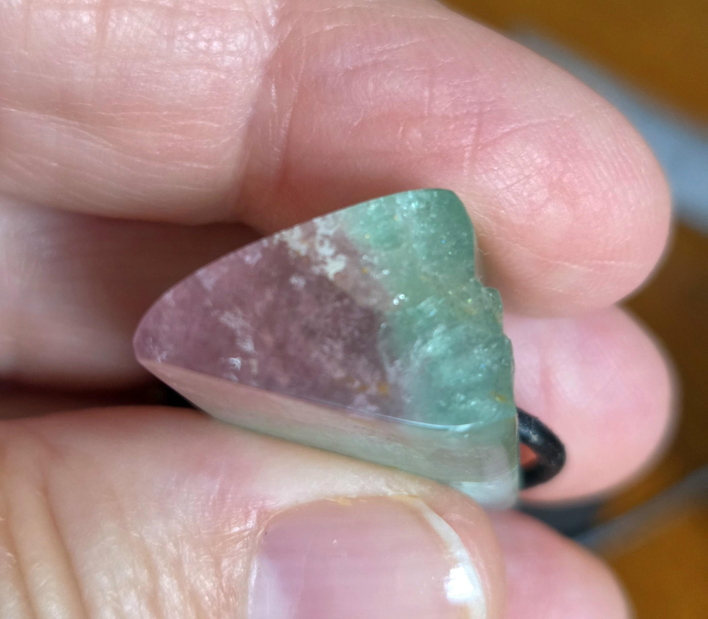 Turmalin bicolor türkis grün blau rosa, Indigolith Rubellit Kristall Anhänger, 26 x 18 x 15 mm, traumhaft geschliffen, edles Schmuckstück