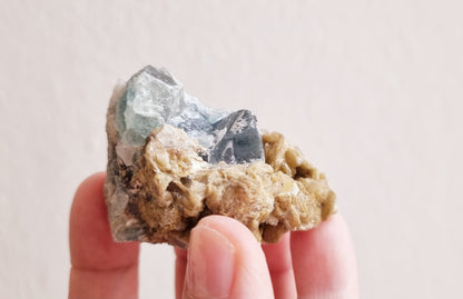 Apatit Kristall Stufe Rohstein, Apatit mit Stilbit und Bergkristall, Erzgebirge