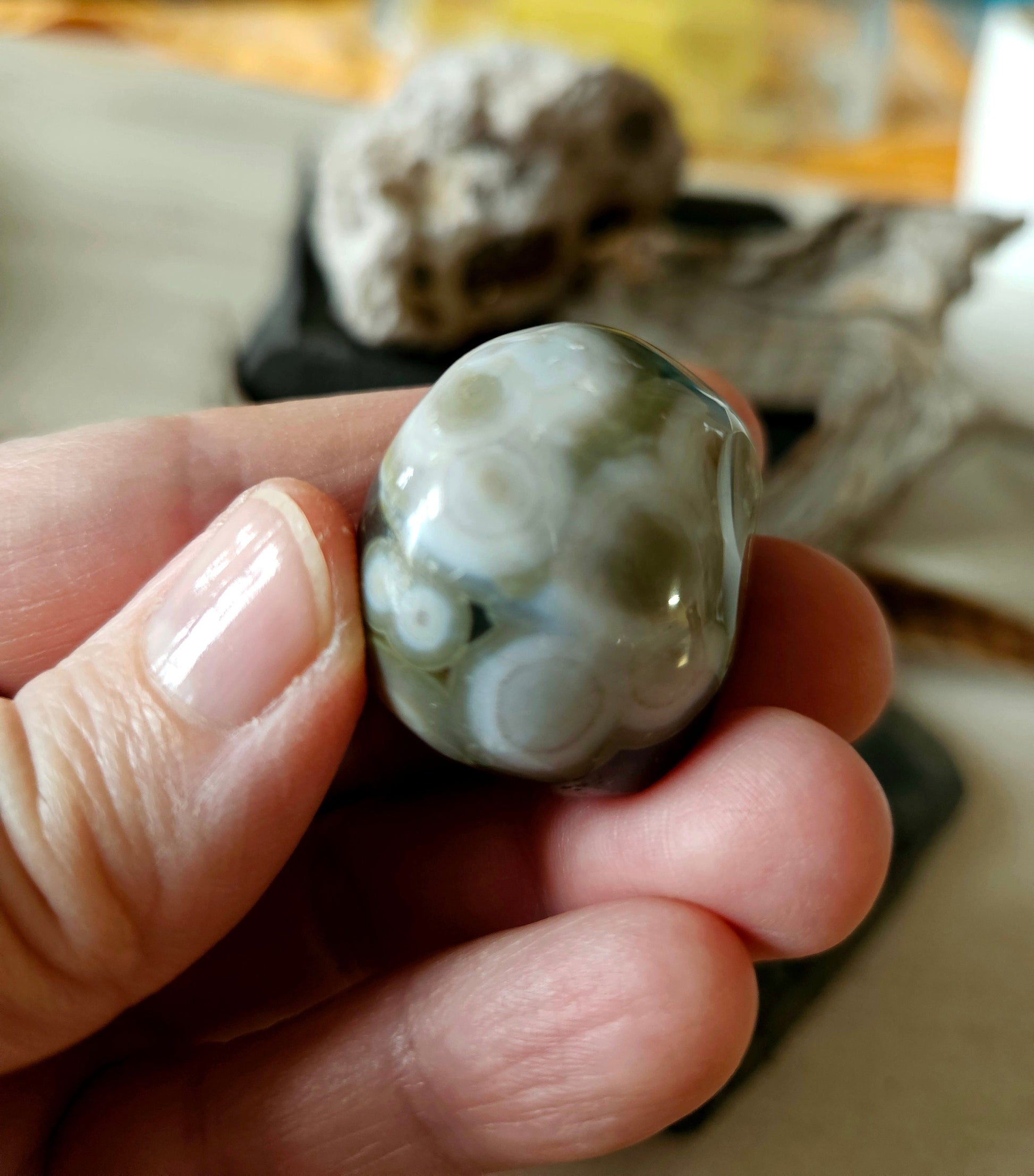 Wunderschöner Ozeanjaspis Ozean Jaspis ocean jasper Sammlerstein Heilstein , 33 x 17 x 24 mm