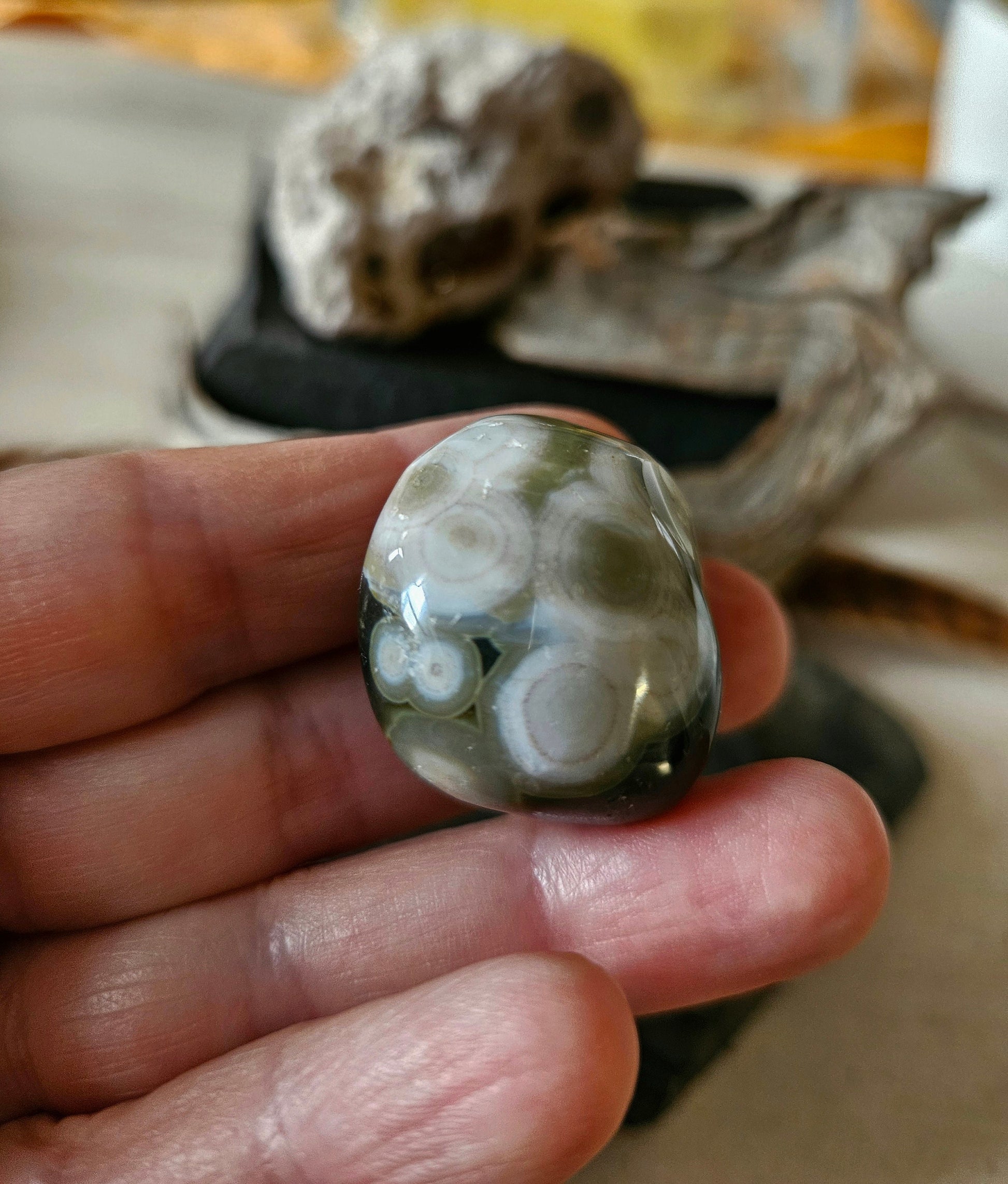 Wunderschöner Ozeanjaspis Ozean Jaspis ocean jasper Sammlerstein Heilstein , 33 x 17 x 24 mm