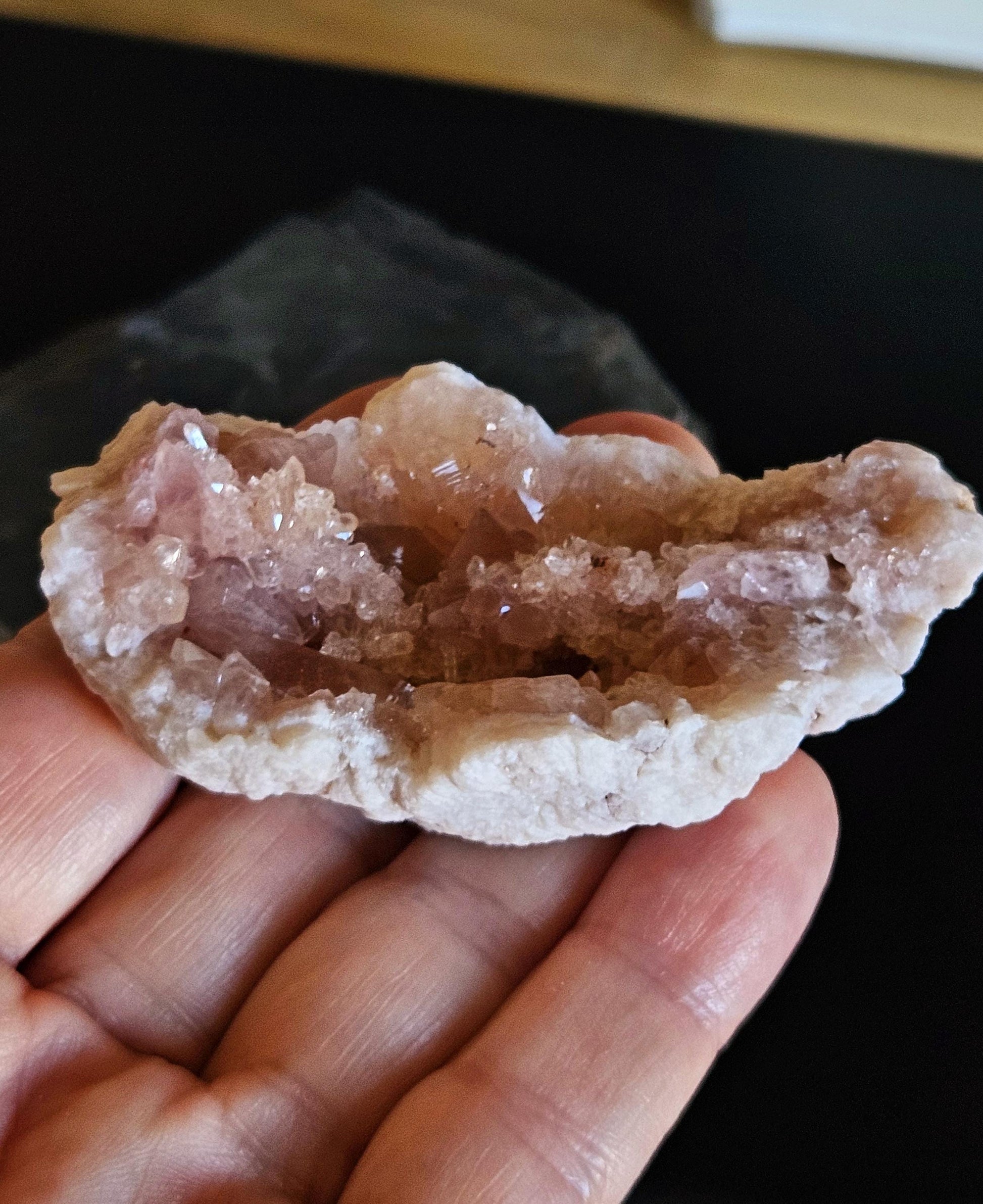 Pink Amethyst Druse Knolle Stufe selten! 70 x 39 x 35 mm