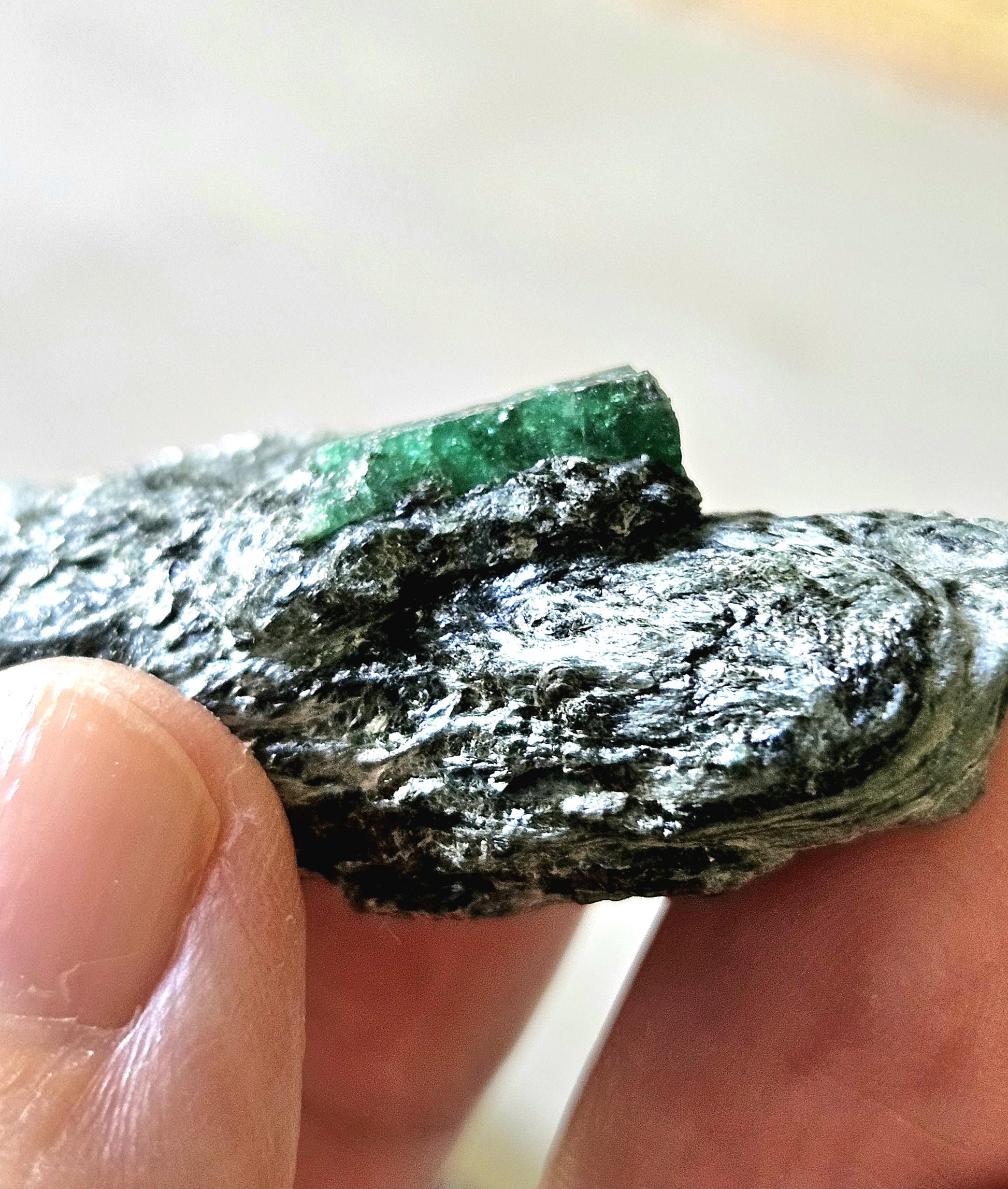 Smaragd Smaragde in Glimmer Aktinolithschiefer aus dem Habachtal Österreich