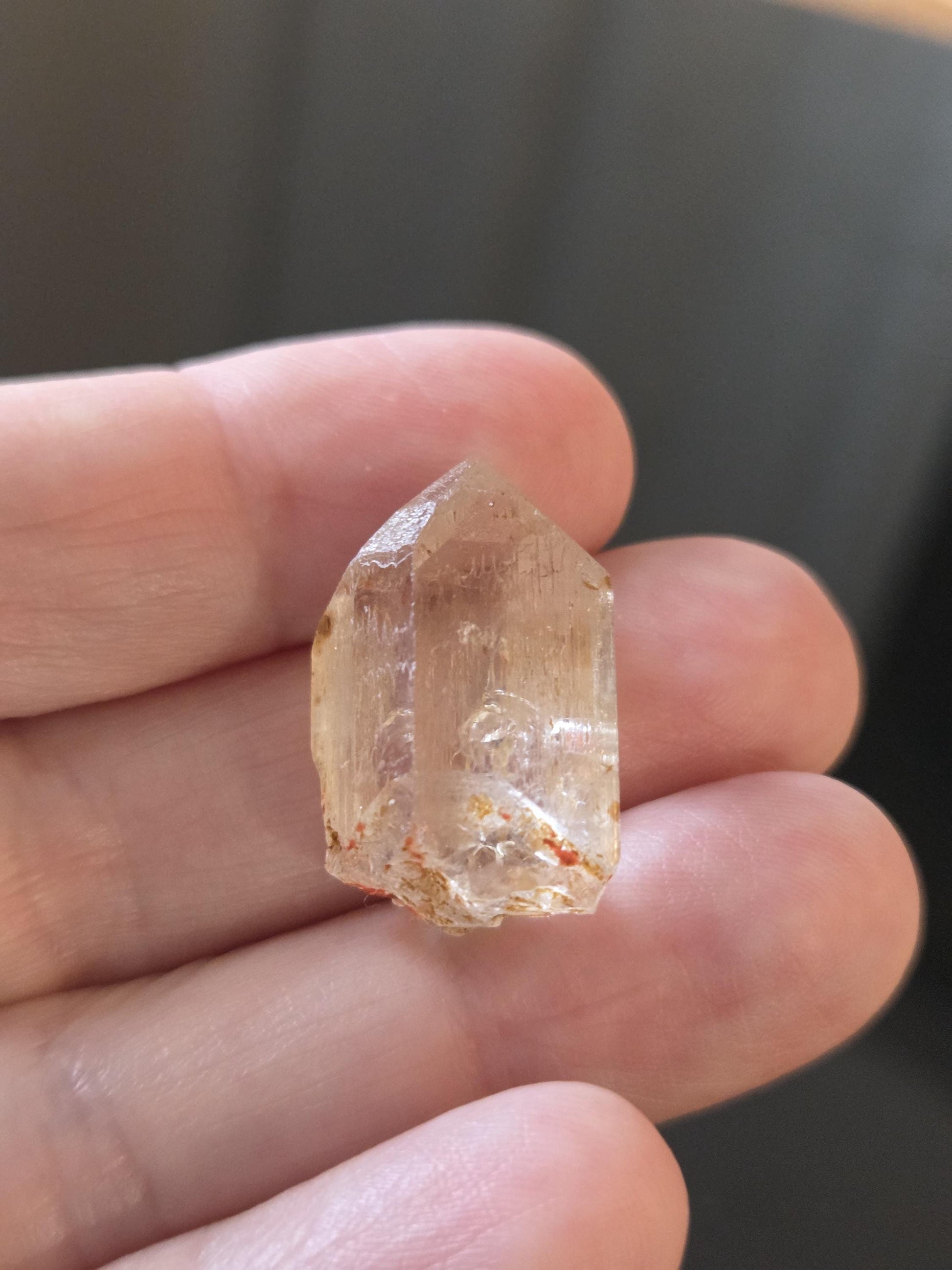 Topas weiss Kristall Spitze Sammlerstein, Topaz , Namibia, 25 x 18 x 14 mm, 7,08 g., 35,40 ct.