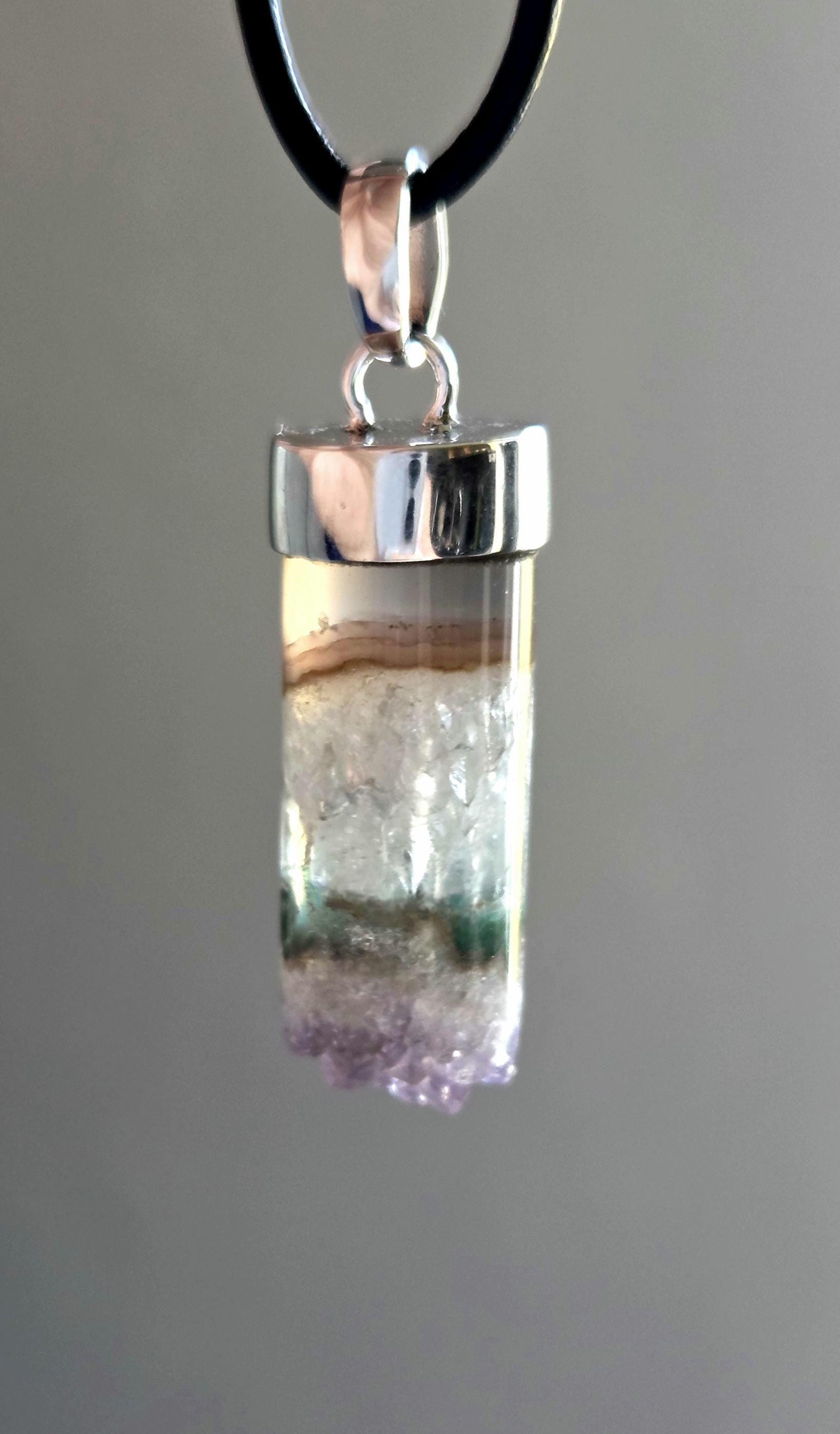 Auralit 23 Auralite 23, super seven, melody stone Cacoxenit Amethyst Anhänger, an 925er Silber Kappe und 925erSilberÖse