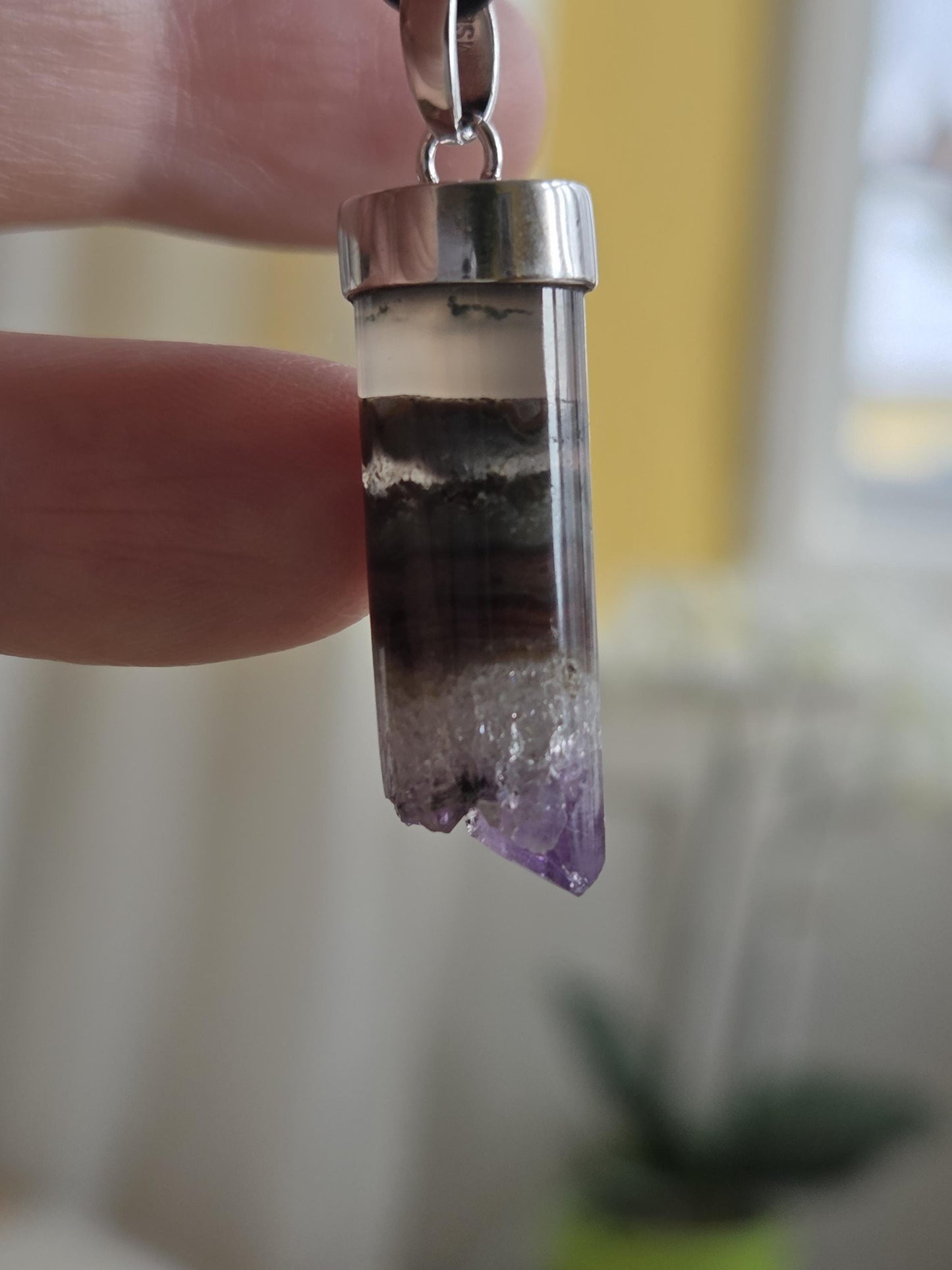 Auralit 23 Auralite 23, super seven, melody stone Cacoxenit Amethyst Anhänger, an 925er Silber Kappe und 925erSilberÖse