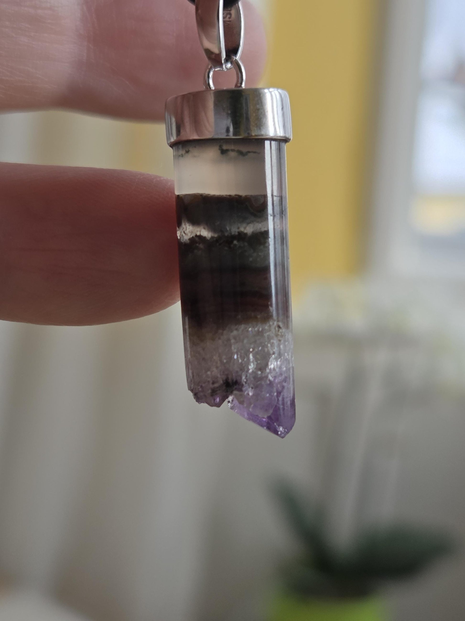 Auralit 23 Auralite 23, super seven, melody stone Cacoxenit Amethyst Anhänger, an 925er Silber Kappe und 925erSilberÖse