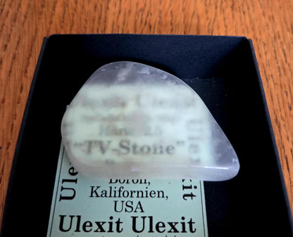 Großer Ulexit-Stein, TV Stein Fernsehstein, Kalifornien, Sammlerstein Heilstein, 56 x 40 x 16 mm, Lupen Stein, Lese Stein