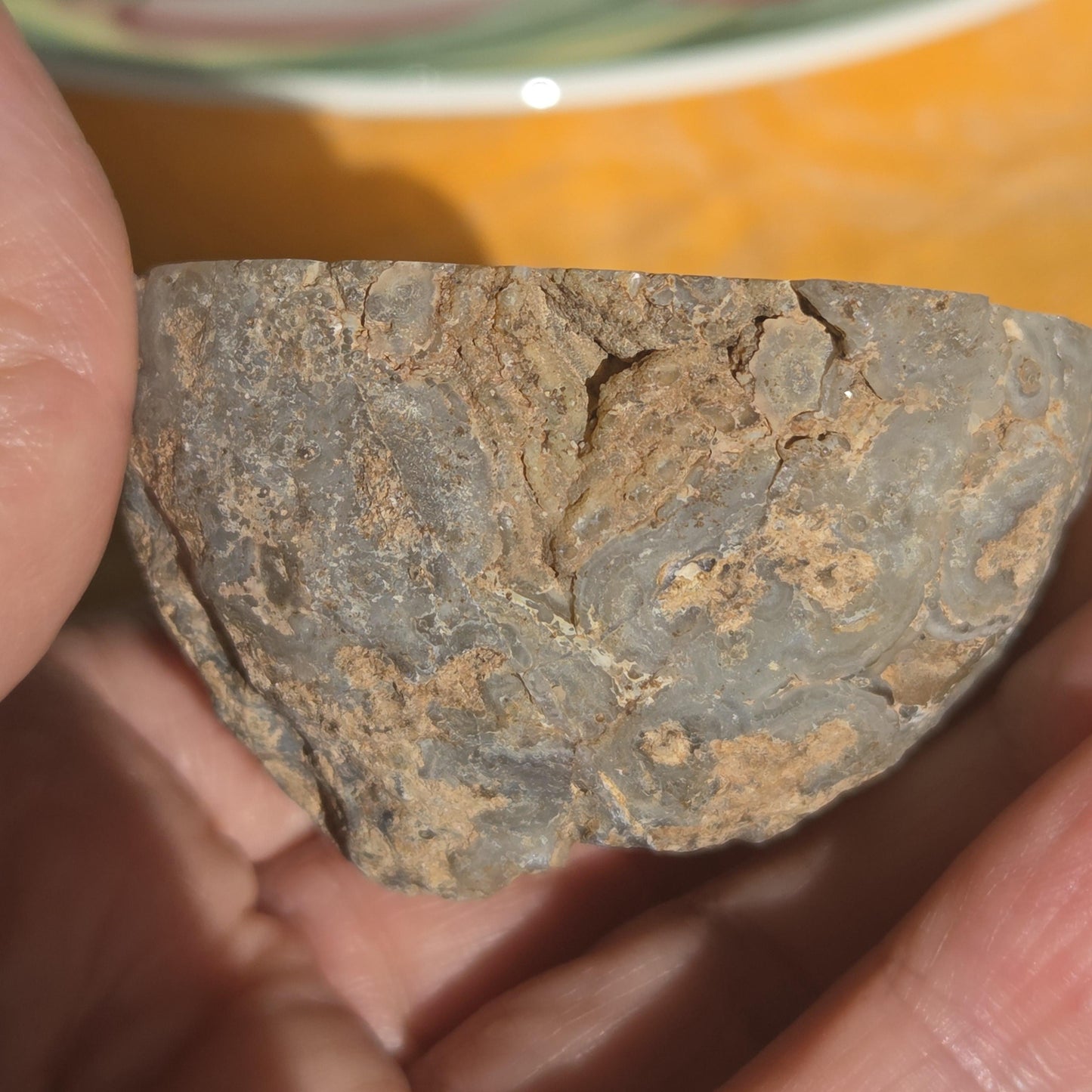 Große Achat Kristall Druse, Nuss Geode, 57 x 55 x 40 mm, 64,12 g., 329,60 ct., Sammlerstein, Heilstein zum Auflegen, Halb Geode