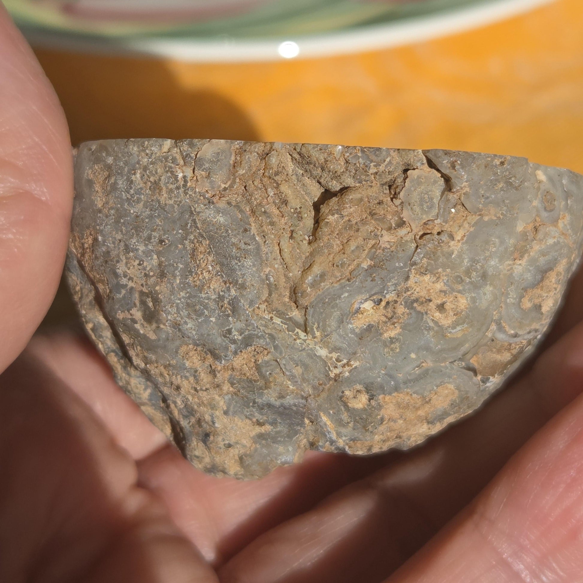 Große Achat Kristall Druse, Nuss Geode, 57 x 55 x 40 mm, 64,12 g., 329,60 ct., Sammlerstein, Heilstein zum Auflegen, Halb Geode
