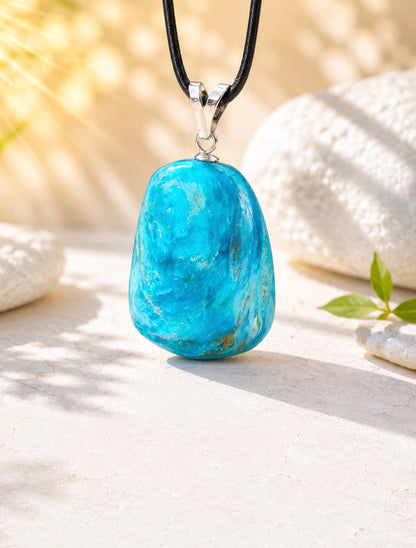 Traumhafter Atacama Opal aus Chile, Anhänger, 40 x 23 x 16 mm, an 925er Silberöse, an verstellbarem Lederband