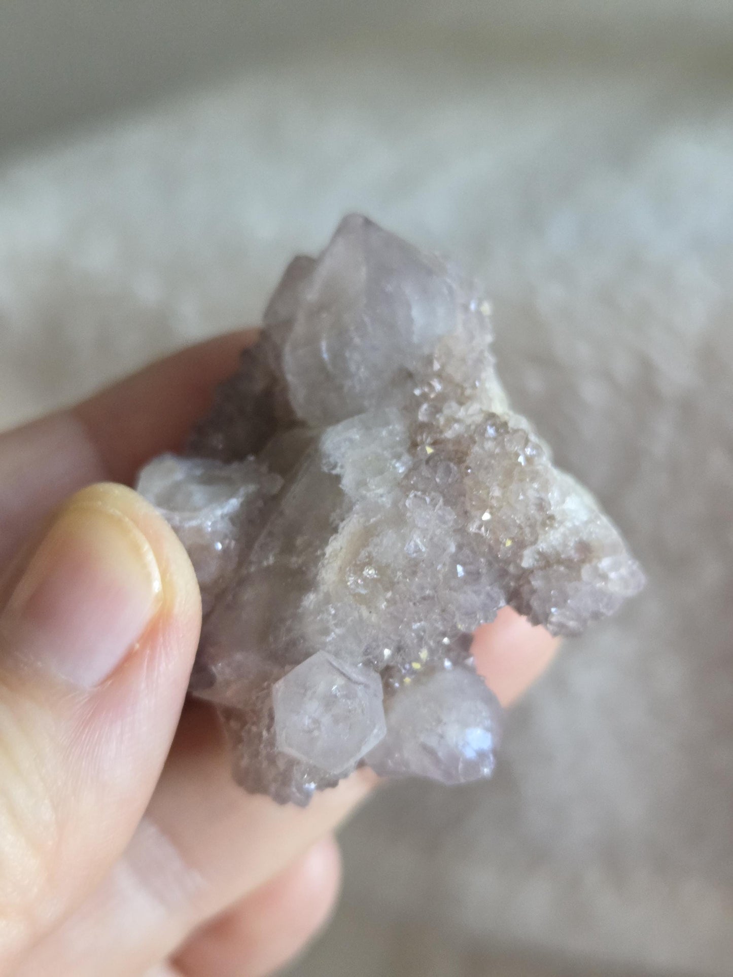 Spirit Quarz Kaktus Quarz Amethyst kleine Stufe Sammlerstein Kristall Spitze Rohstein