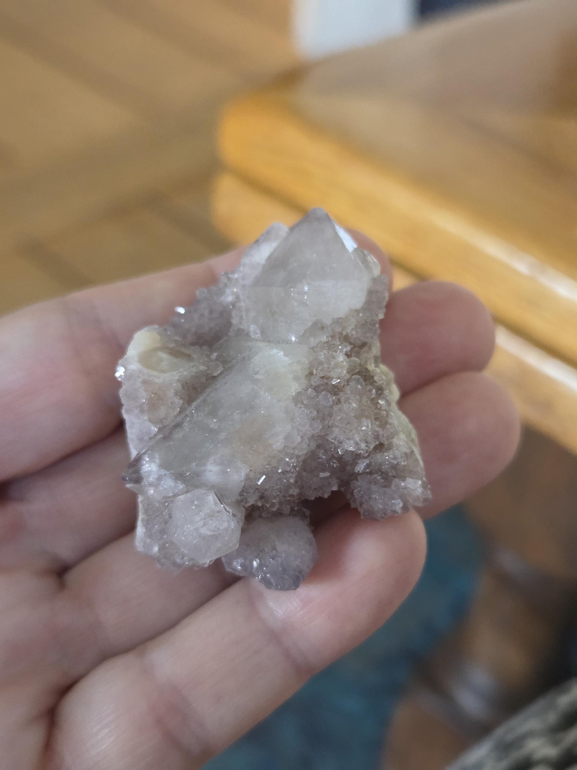 Spirit Quarz Kaktus Quarz Amethyst kleine Stufe Sammlerstein Kristall Spitze Rohstein