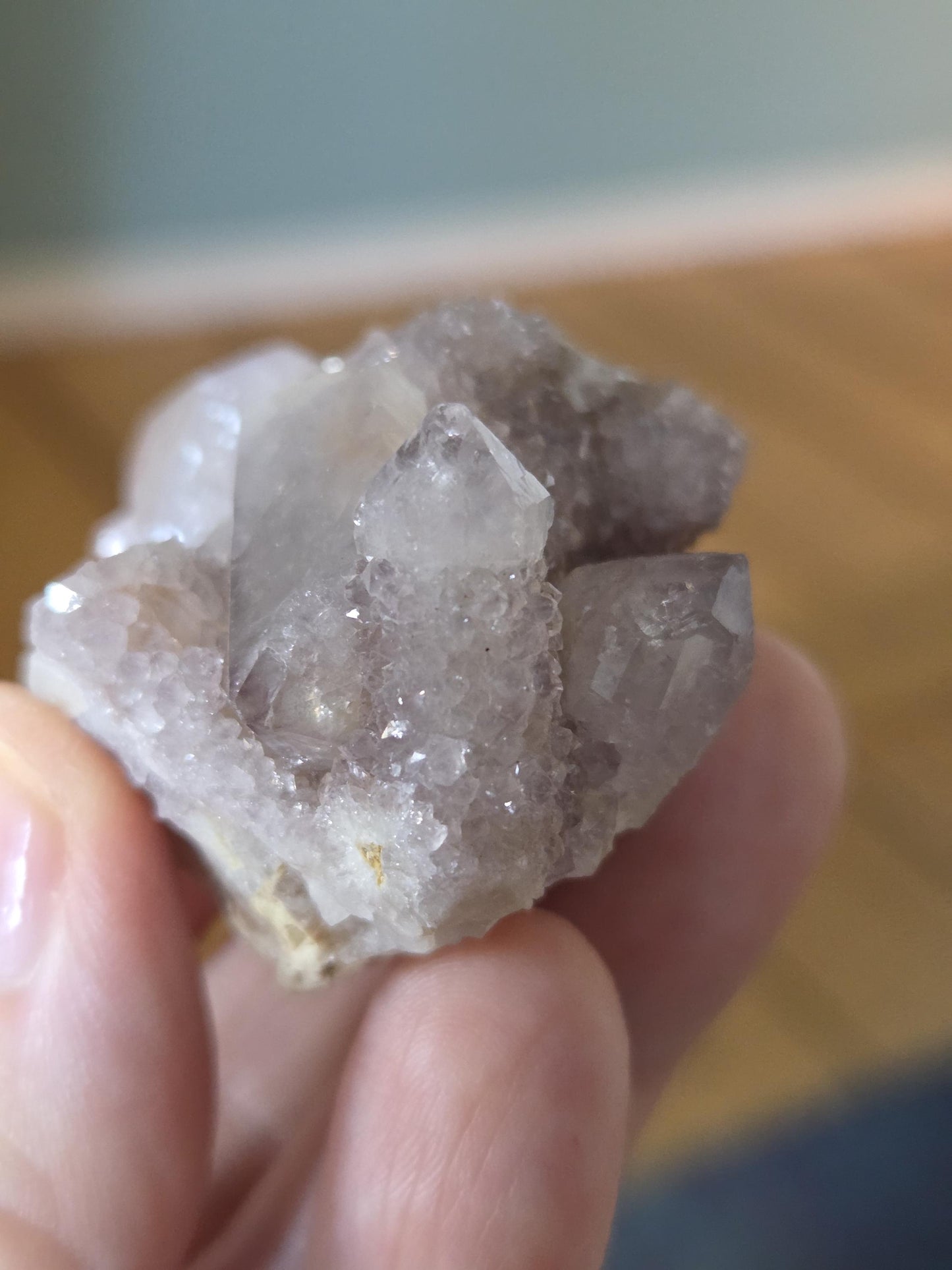 Spirit Quarz Kaktus Quarz Amethyst kleine Stufe Sammlerstein Kristall Spitze Rohstein