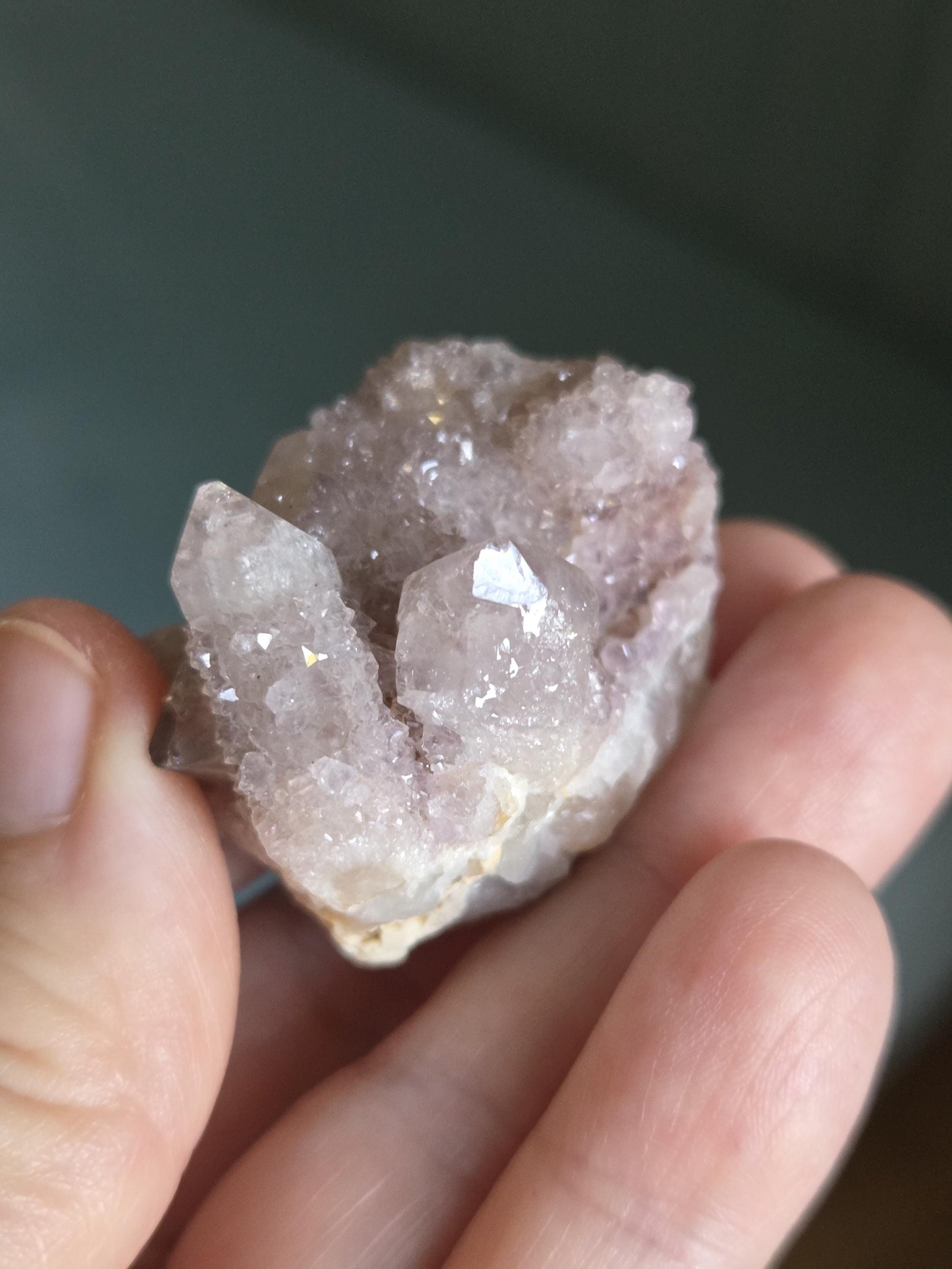 Spirit Quarz Kaktus Quarz Amethyst kleine Stufe Sammlerstein Kristall Spitze Rohstein
