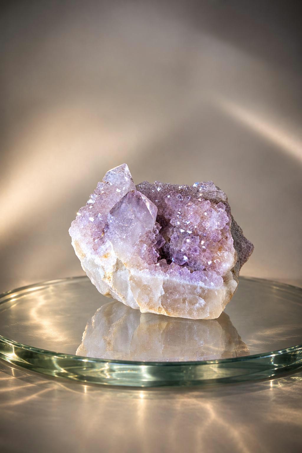 Spirit Quarz Kaktus Quarz Amethyst kleine Stufe Sammlerstein Kristall Spitze Rohstein