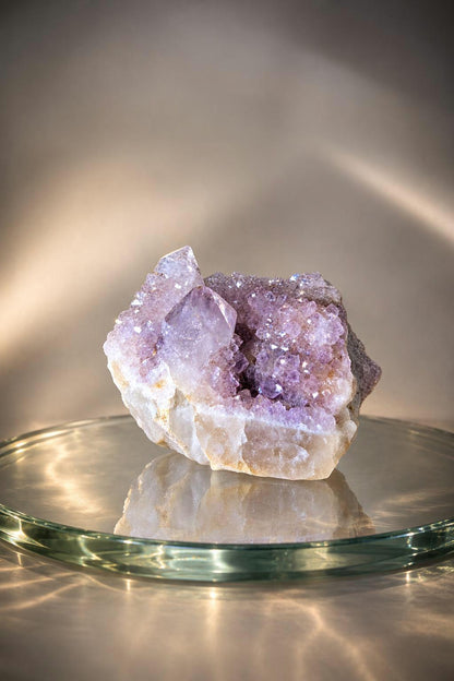 Spirit Quarz Kaktus Quarz Amethyst kleine Stufe Sammlerstein Kristall Spitze Rohstein
