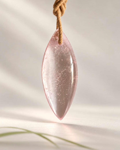 Erstklassiger Morganit rosa Beryll, pink Beryll Rosenberyll, selten, Anhänger Navette förmig, 51 x 19 x 7 mm