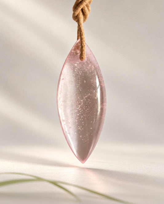 Erstklassiger Morganit rosa Beryll, pink Beryll Rosenberyll, selten, Anhänger Navette förmig, 51 x 19 x 7 mm